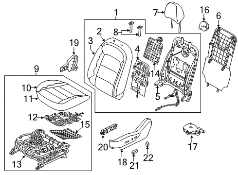 2016 Kia Forte Driver Seat Components Switch Assembly-Power Front Diagram for 88191A7150