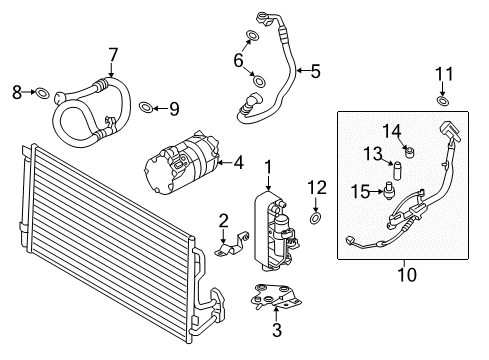 2018 BMW 320i A/C Condenser, Compressor & Lines Air Conditioning Compressor With Magnetic Coupling Diagram for 64529330825