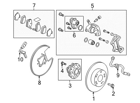 2016 Acura RLX Brake Components Splash Guard, Rear Diagram for 43253-TY2-A00