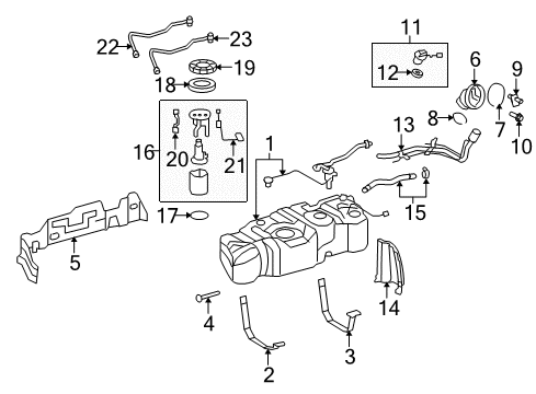 2008 Toyota Sequoia Fuel System Components Tube Diagram for 77204-0C070