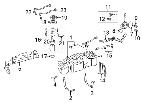 2008 Toyota Sequoia Fuel System Components Protector Diagram for 77277-0C020