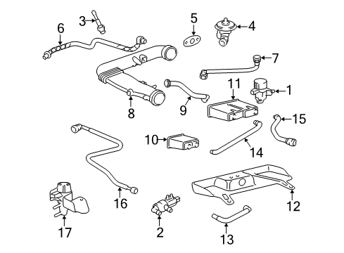 2003 Lincoln LS Powertrain Control Tube Assembly Diagram for XW4Z-6A664-BB