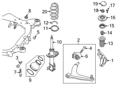 2006 Saab 9-3 Front Suspension Components, Lower Control Arm, Stabilizer Bar Bolt, Rear Axle Diagram for 11100011