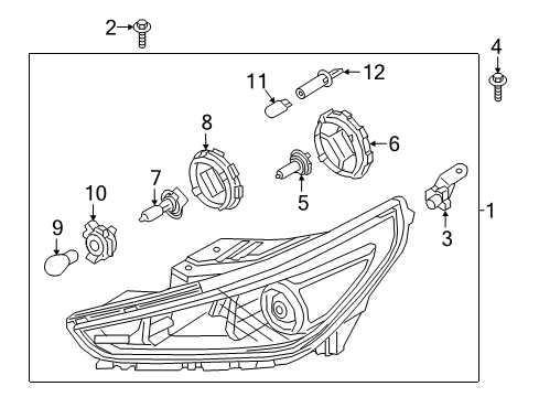 2018 Hyundai Elantra GT Bulbs Lamp Assembly-License Plate Diagram for 92502F6000