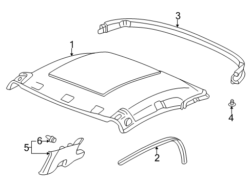 2006 Honda S2000 Interior Trim - Removable Top Garnish Assy., R. RR. Pillar *NH167L* (GRAPHITE BLACK) Diagram for 84121-S2A-010ZA