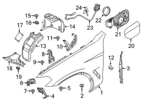 2021 BMW X3 Fender & Components Cover, Wheel Arch, Frontsection, Frontright Diagram for 51717445682