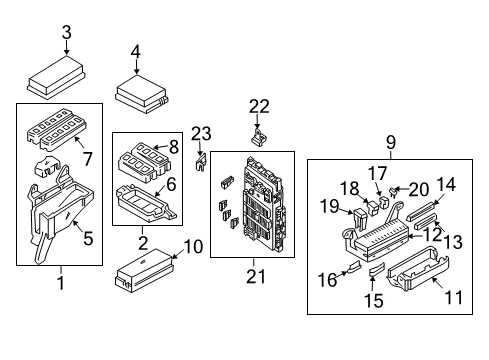 2001 Infiniti I30 Electrical Components Bracket-Junction Diagram for 24388-40F00