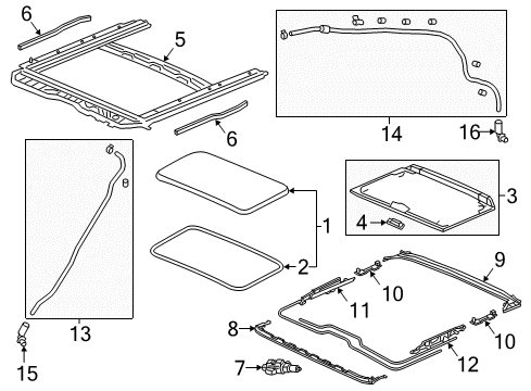 2020 Honda Accord Sunroof Sw Assy. *NH900L* Diagram for 35830-TVA-A11ZA