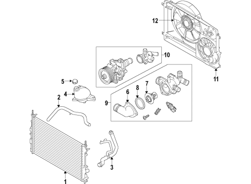 2018 Ford Transit-350 HD Cooling System, Radiator, Water Pump, Cooling Fan Water Pump Diagram for BK3Z-8501-B