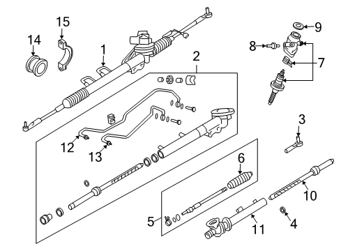 2006 Nissan 350Z Steering Column & Wheel, Steering Gear & Linkage Gear Assy-Power Steering Diagram for 49200-CF50A