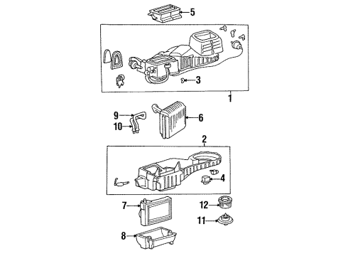 1996 Hyundai Sonata Blower Motor & Fan Pipe-Heater Coolant Inlet Diagram for 97042-34000