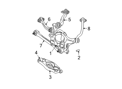 2008 Dodge Magnum Rear Suspension Components, Lower Control Arm, Stabilizer Bar Link Diagram for 4895460AA