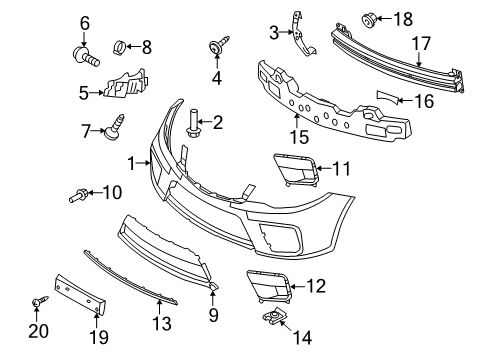 2010 Kia Forte Koup Front Bumper Bracket-Front Bumper Upper Side Diagram for 865171M000
