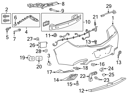 2015 Buick Regal Parking Aid Trim Bezel Nut Diagram for 11070694