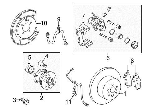2008 Toyota Camry Rear Brakes Cylinder Kit, Disc Brake, Rear Diagram for 04479-33240