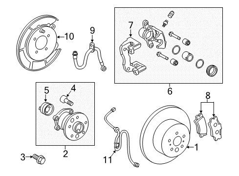 2008 Toyota Camry Rear Brakes Caliper Overhaul Kit Diagram for 04479-33260