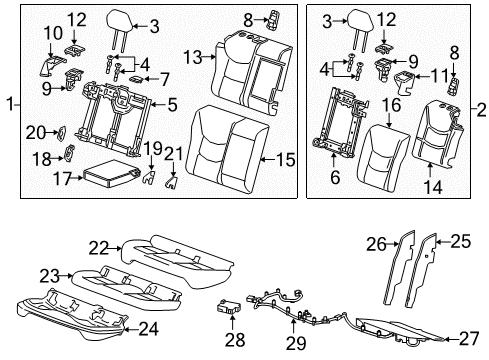 2017 Chevrolet Bolt EV Rear Seat Seat Back Cover Diagram for 42527845