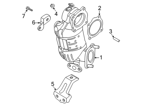 2022 Hyundai Sonata Exhaust Manifold CONVERTER MODULE ASSY-W/UP CAT Diagram for 28500-2M660