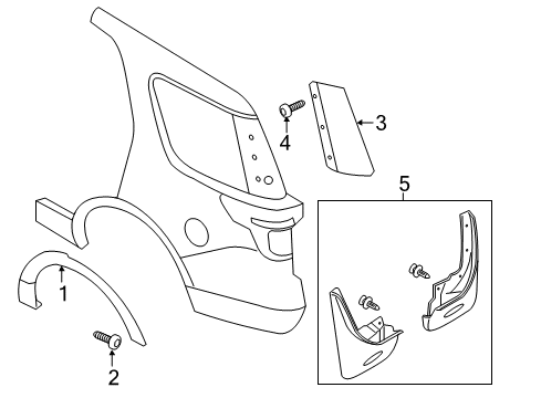 2019 Ford Police Interceptor Utility Exterior Trim - Quarter Panel Upper Molding Diagram for FB5Z-78290A60-AA