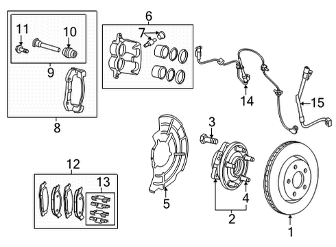 2022 Jeep Wagoneer Front Brakes Bolt-Hex FLANGE Head Diagram for 6513034AA