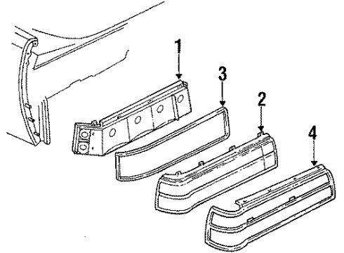 1984 Buick Electra Combination Lamps Housing Diagram for 5933486