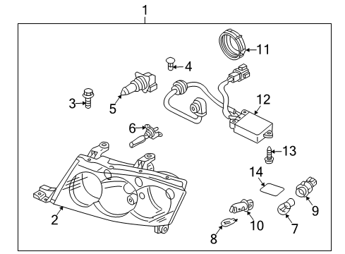 2003 Infiniti M45 Bulbs Harness Assembly-Head Lamp Diagram for 26242-0C800