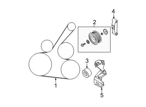 2009 Nissan Versa Belts & Pulleys Pulley-Idler Diagram for 11927-ED00B