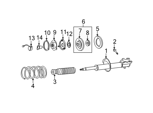 1997 Nissan Pathfinder Struts & Components - Front STRUT Kit Front LH Diagram for 54303-0W088
