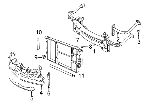 2001 BMW Z8 Radiator Support Sealing Left Diagram for 17102229191