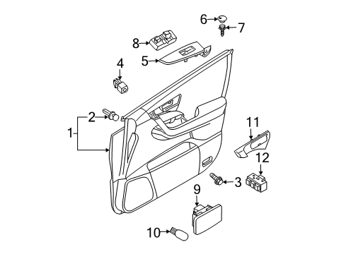 2003 Nissan Murano Front Door Switch Assy-Power Window, Assist Diagram for 25411-CA000