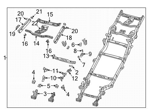 2020 Jeep Gladiator Frame & Components CROSMEMBE-Transmission Diagram for 68432429AA
