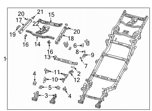 2020 Jeep Gladiator Frame & Components Track Bar Diagram for 68355344AA