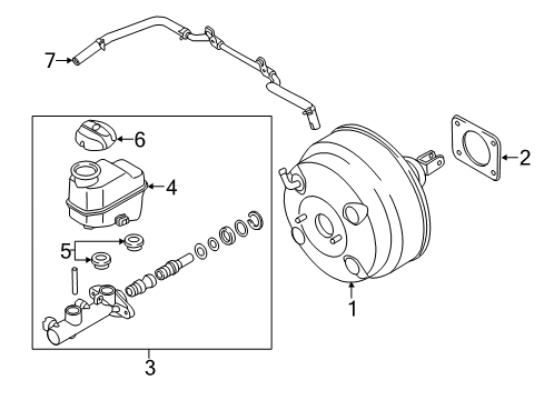 2017 Kia K900 Hydraulic System Booster Assembly-Vacuum Diagram for 591103T000