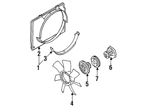 1994 Infiniti Q45 Water Pump, Cooling Fan Pulley-Fan & Water Pump Diagram for 21051-67U10