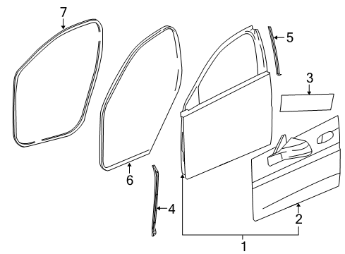 2014 Buick LaCrosse Front Door Door Shell Diagram for 23282694