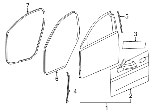 2014 Buick LaCrosse Front Door Window Regulator Diagram for 22810017