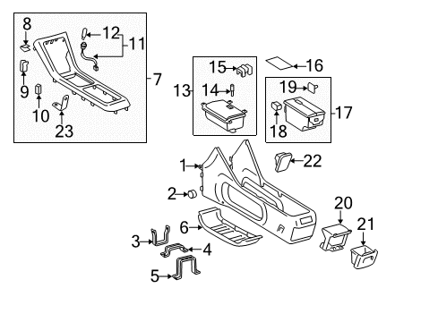 2003 Toyota Highlander Console Console Body Diagram for 58821-48020-B1