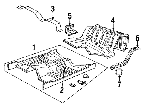 2001 Lincoln Town Car Floor Reinforcement Diagram for F5AZ-5411634-AB