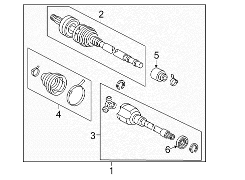 Diagram for 2007 Toyota Prius Drive Axles - Front