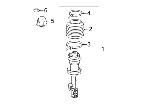 2010 Lexus RX450h Struts & Components - Front Cylinder Assy, Pneumatic, Front LH W/Shock Absorber Diagram for 48020-48070