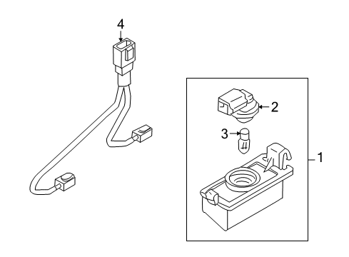 2013 Nissan GT-R Bulbs Lamp Licence Diagram for 26510-CD00B