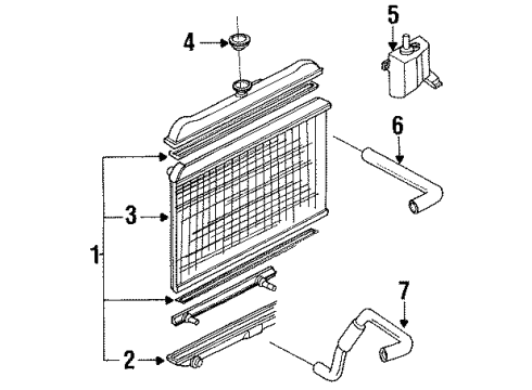 1987 Nissan Pathfinder Radiator & Components Hose Radiator Lower Rear Diagram for 21505-03G00