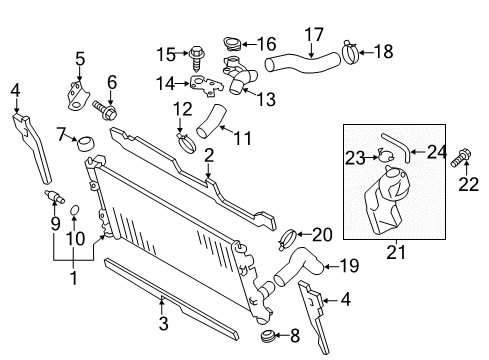 2018 Toyota 86 Radiator & Components Upper Hose Diagram for SU003-01190