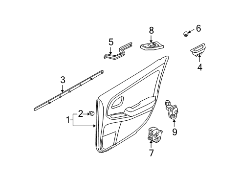 2001 Infiniti I30 Switches Weatherstrip-Rear Door Inside, LH Diagram for 82835-2Y000