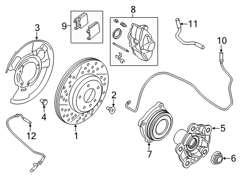 2020 BMW M2 Rear Brakes Carbon Ceramic Brake Disc, Left Diagram for 34212284807