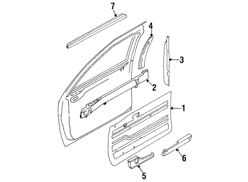 1986 Nissan Stanza Interior Trim - Front Door Front Door Armrest, Driver Side Diagram for 80941-D3006