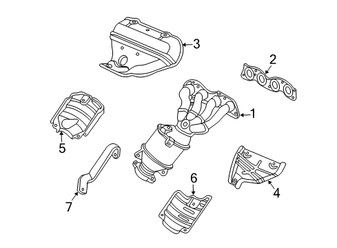 2003 Honda Civic Exhaust Manifold Gasket, Exhuast Manifold Diagram for 18115-PNE-004