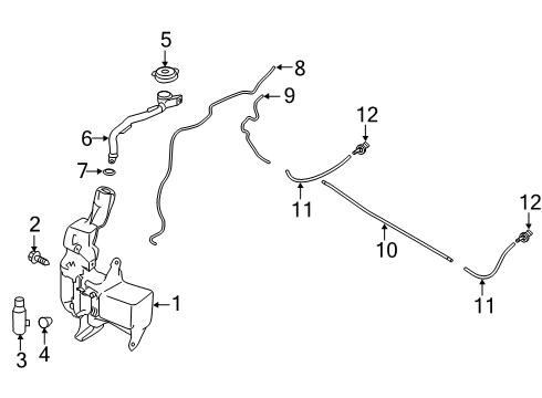 2019 Honda Civic Washer Components Tube (240) Diagram for 76877-TGH-A01