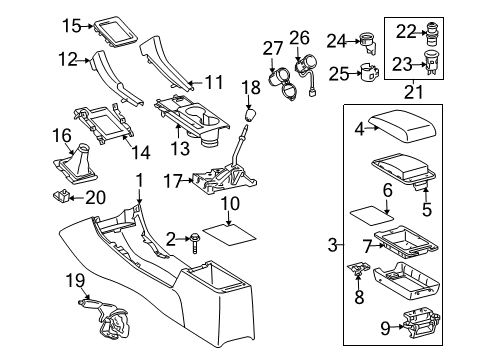 2006 Scion tC Center Console Shift Knob Diagram for 33504-13010-B0