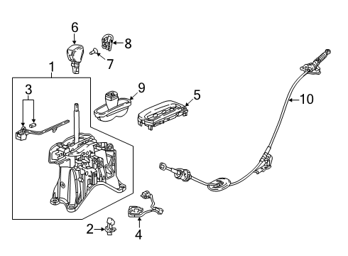 2018 Honda Civic Gear Shift Control - AT Stopper Set, Shift Lock Diagram for 54023-TR6-A81